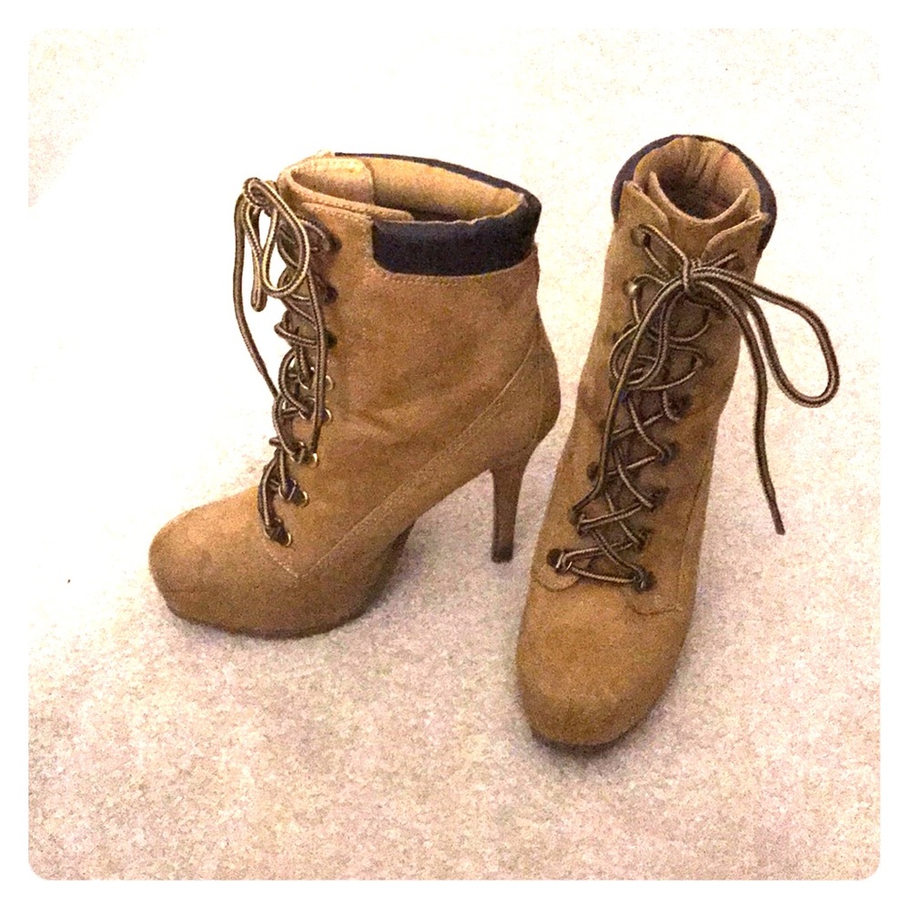 Heeled Faux Timberlands